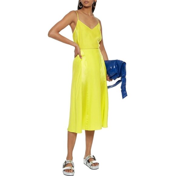 NWT Rag & Bone lime green silk midi skirt, 6 - Picture 8 of 11